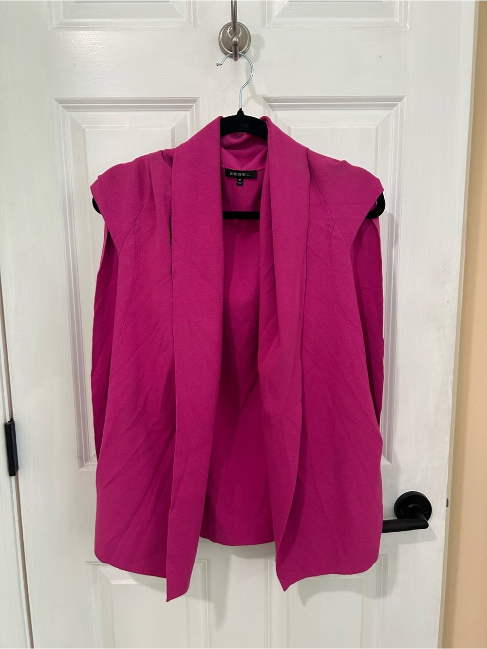 Lafayette 148 New York Sleeveless Draped Vest in Fuchsia